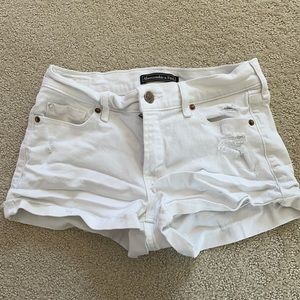 Abercrombie & fitch white jean shorts